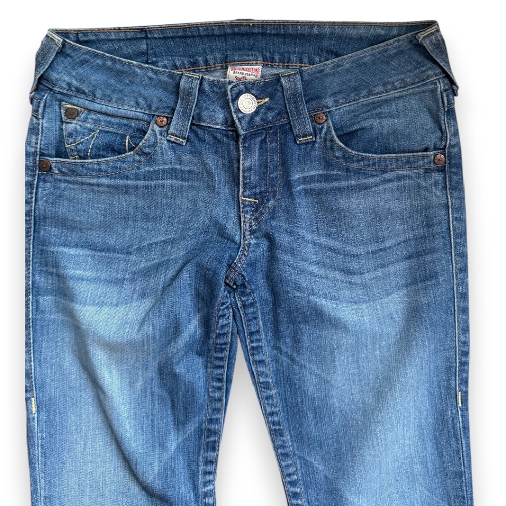 TRUE RELIGION plain wash straight leg jeans blue size 28 - Picture 12 of 15